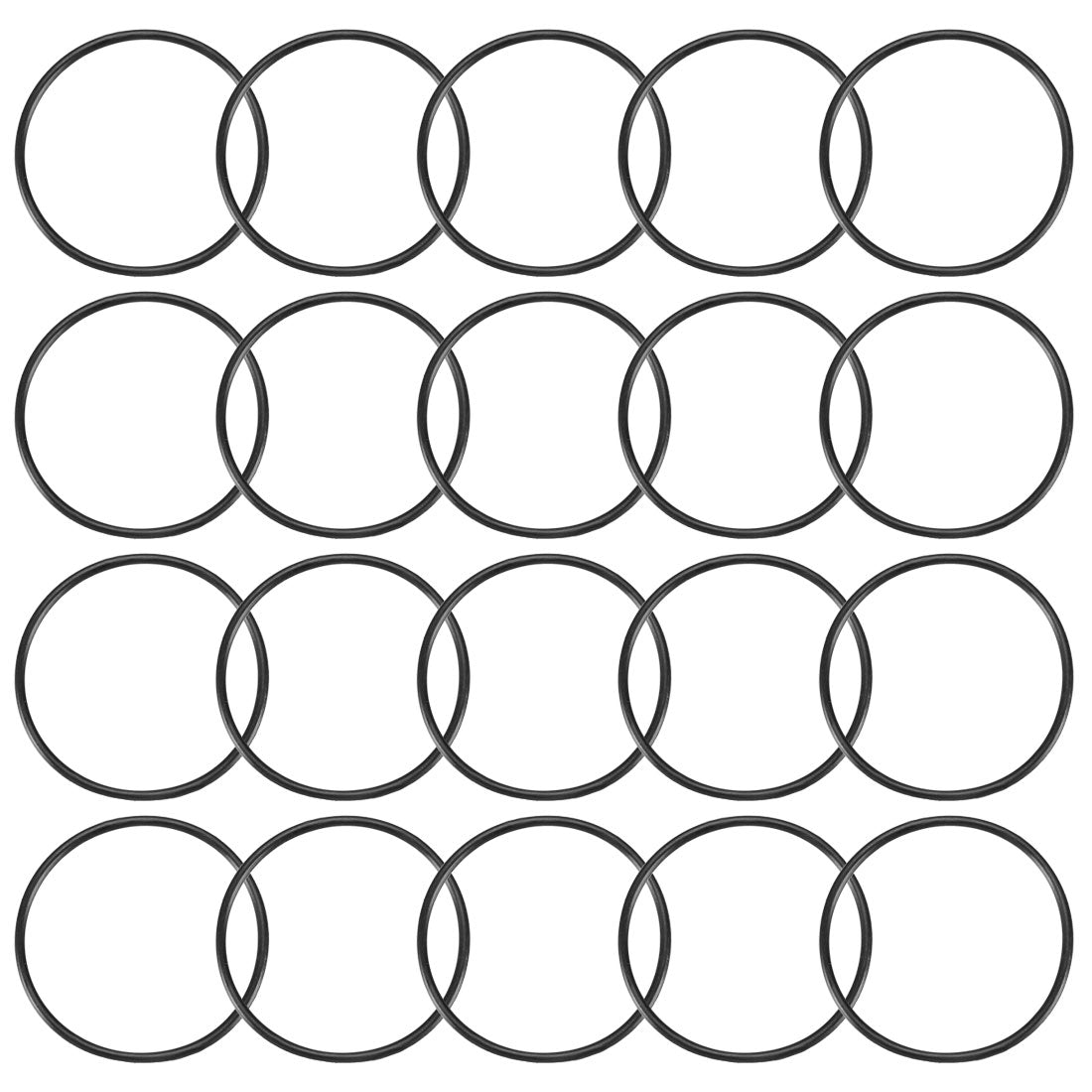 Harfington Nitrile Rubber O-Rings, Metric Buna-N Sealing Gasket, Black, Pack of 20