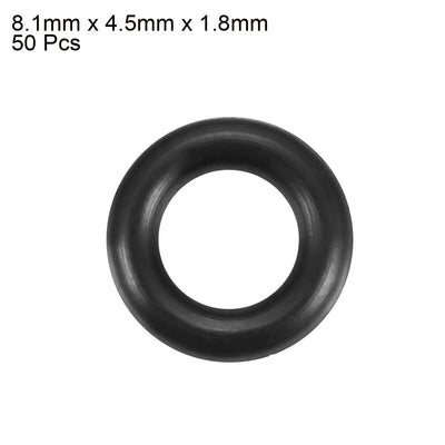 Harfington Nitrile Rubber O-Rings Metric Buna-N Sealing Gasket, Black Pack of 50
