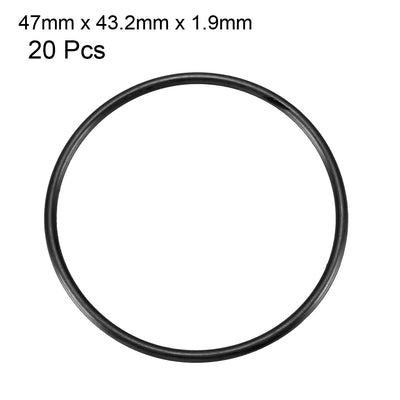 Harfington Nitrile Rubber O-Rings Metric Buna-N Sealing Gasket, Black Pack of 20