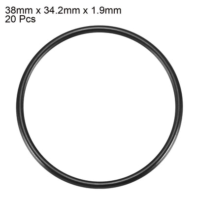 Harfington Nitrile Rubber O-Rings Metric Buna-N Sealing Gasket, Black Pack of 20