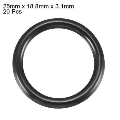 Harfington Nitrile Rubber O-Rings Metric Buna-N Sealing Gasket, Black Pack of 20