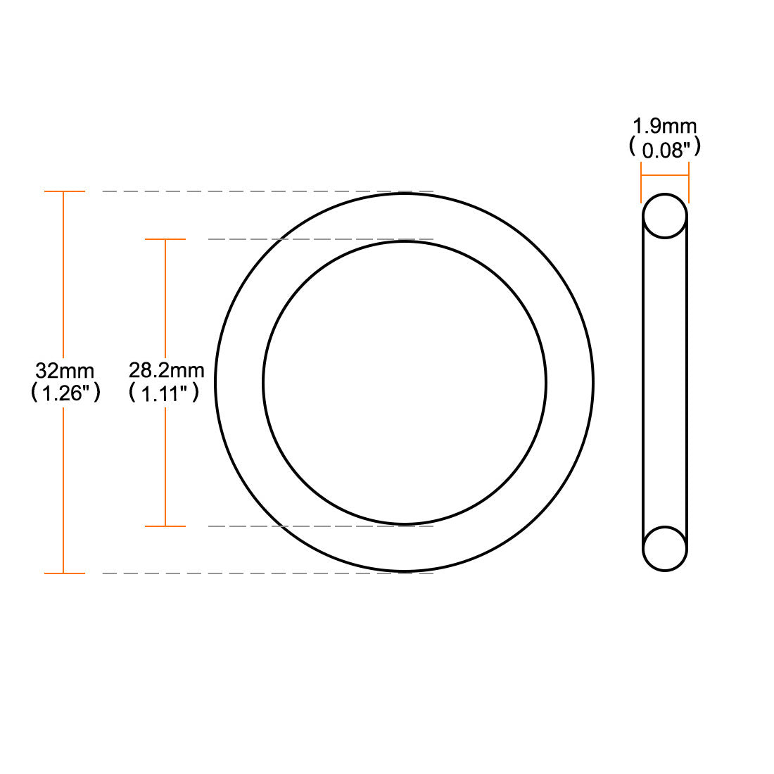 Harfington Nitrile Rubber O-Rings Metric Buna-N Sealing Gasket, Black Pack of 20
