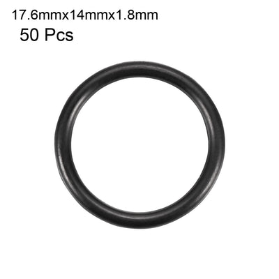 Harfington Nitrile Rubber O-Rings Metric Buna-N Sealing Gasket, Black Pack of 50
