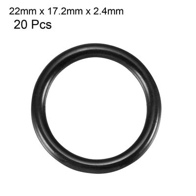 Harfington Nitrile Rubber O-Rings Metric Buna-N Sealing Gasket, Black Pack of 20