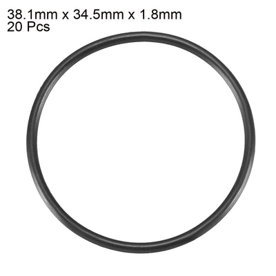 Harfington Nitrile Rubber O-Rings Metric Buna-N Sealing Gasket, Black Pack of 20