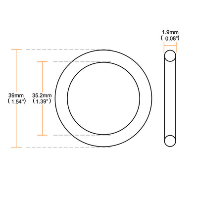 Harfington Nitrile Rubber O-Rings Metric Buna-N Sealing Gasket, Black Pack of 20