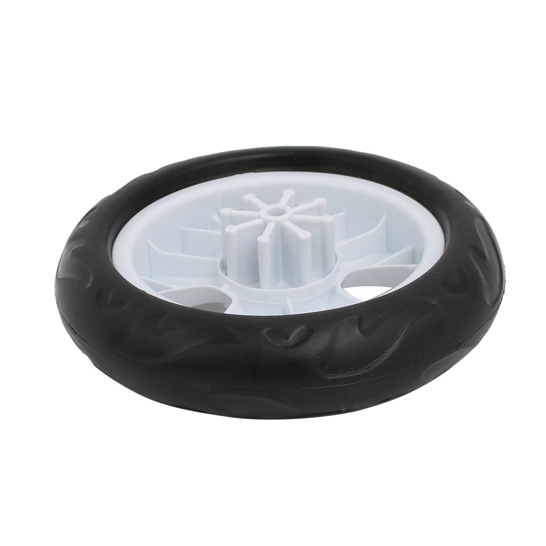 Harfington 140mm Diameter Plastic Single Wheel Pulley Rolling Roller White 6x22mm