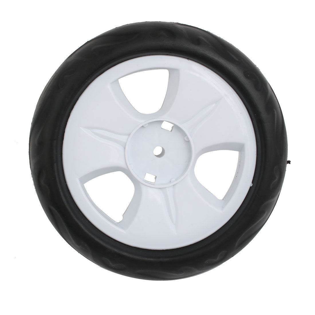 Harfington 140mm Diameter Plastic Single Wheel Pulley Rolling Roller White 6x22mm