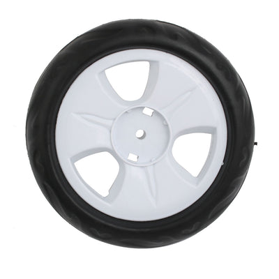 Harfington 140mm Diameter Plastic Single Wheel Pulley Rolling Roller White 6x22mm