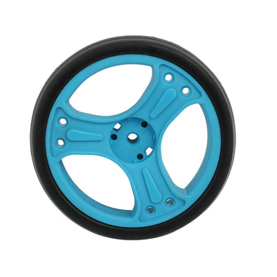 Harfington 150mm Diameter Plastic Single Wheel Pulley Rolling Roller Blue 8mmx25mm