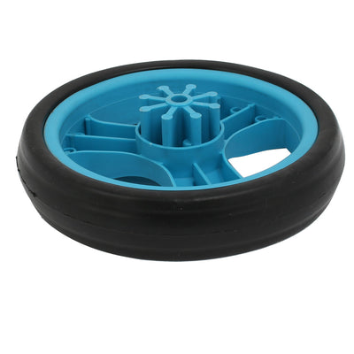 Harfington 150mm Diameter Plastic Single Wheel Pulley Rolling Roller Blue 8mmx25mm