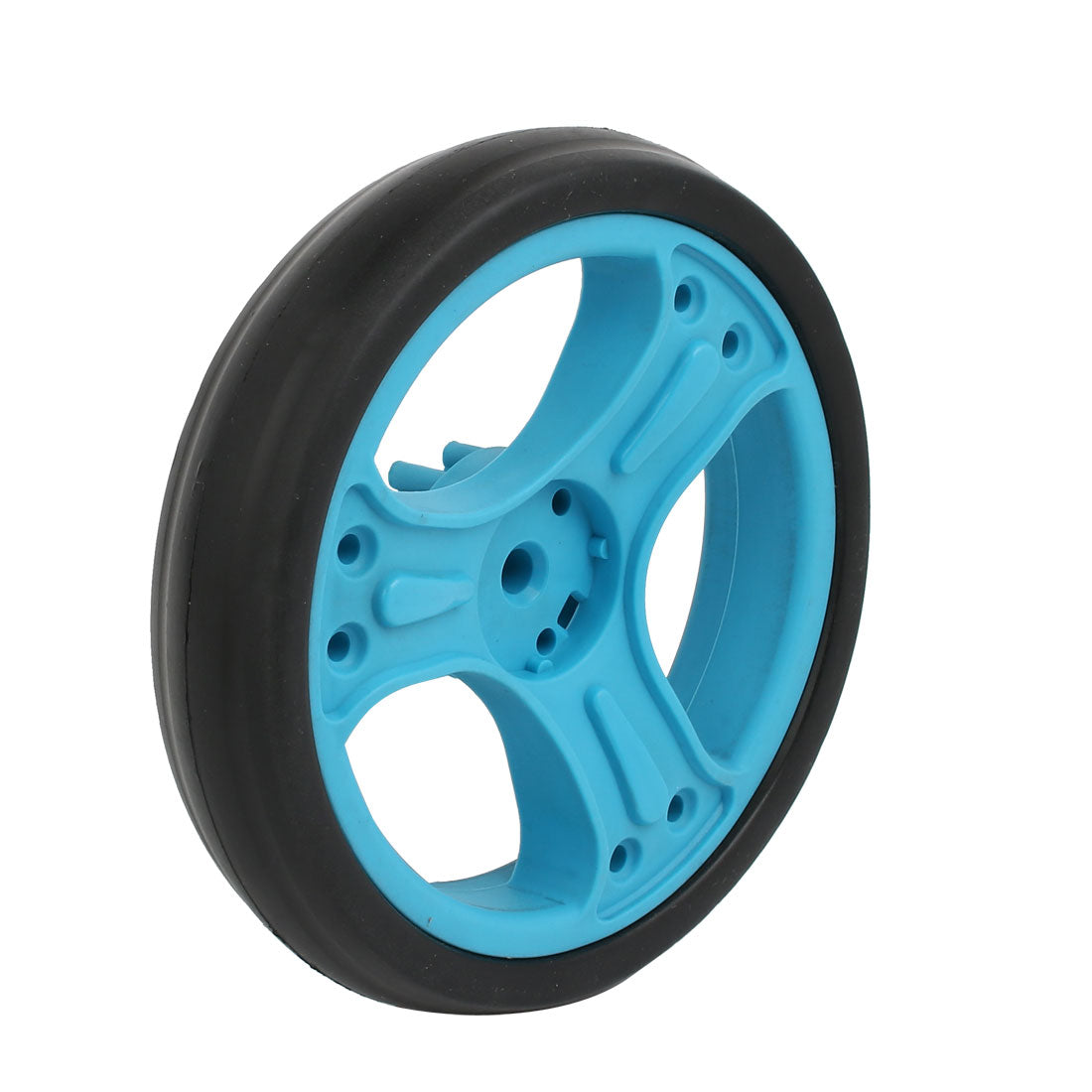 Harfington 150mm Diameter Plastic Single Wheel Pulley Rolling Roller Blue 8mmx25mm