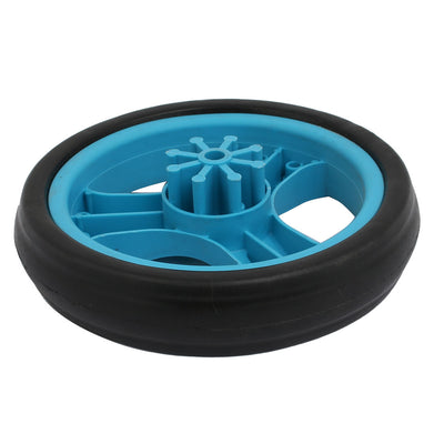 Harfington 150mm Dia Plastic Single Wheel Pulley Rolling Roller Black Blue 4pcs