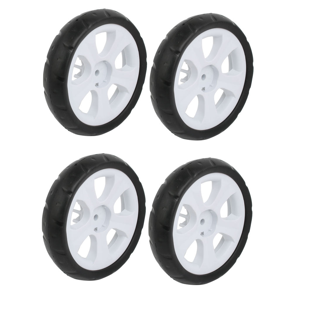 Harfington 155mm Diameter Plastic Single Wheel Pulley Rolling Roller 4pcs