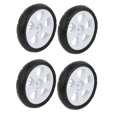 Harfington 155mm Diameter Plastic Single Wheel Pulley Rolling Roller 4pcs