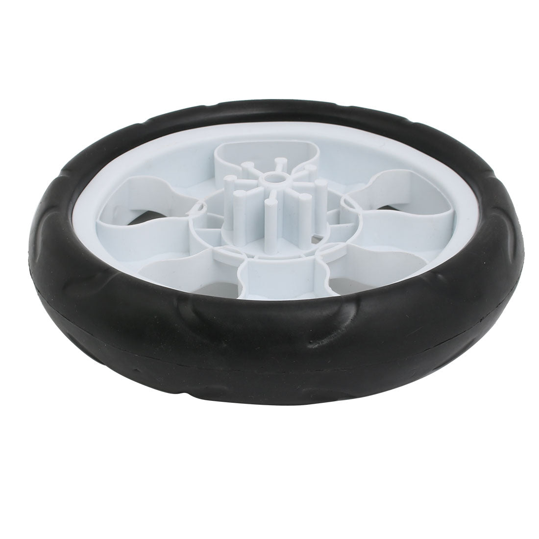 Harfington 190mm Diameter Plastic Single Wheel Pulley Rolling Roller White 8x25mm