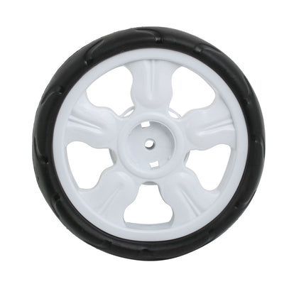 Harfington 190mm Diameter Plastic Single Wheel Pulley Rolling Roller White 8x25mm