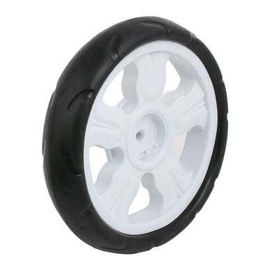 Harfington 190mm Diameter Plastic Single Wheel Pulley Rolling Roller White 8x25mm