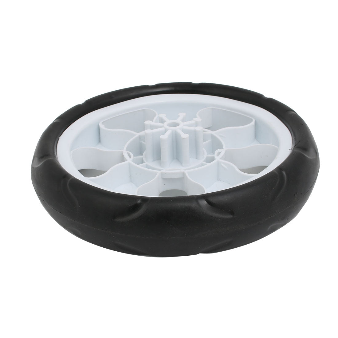 Harfington 185mm Diameter Plastic Single Wheel Pulley Rolling Roller White 8x25mm