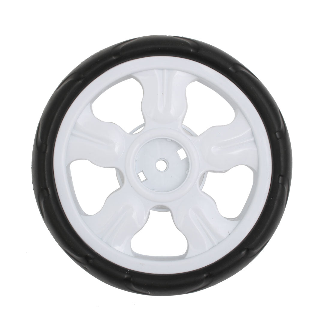 Harfington 185mm Diameter Plastic Single Wheel Pulley Rolling Roller White 8x25mm