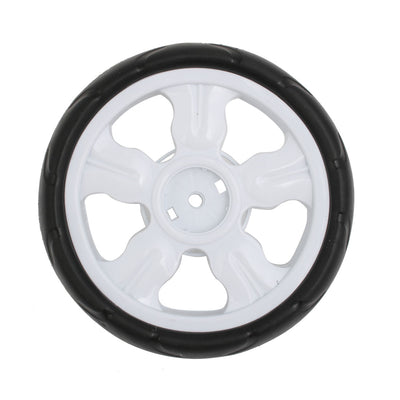 Harfington 185mm Diameter Plastic Single Wheel Pulley Rolling Roller White 8x25mm