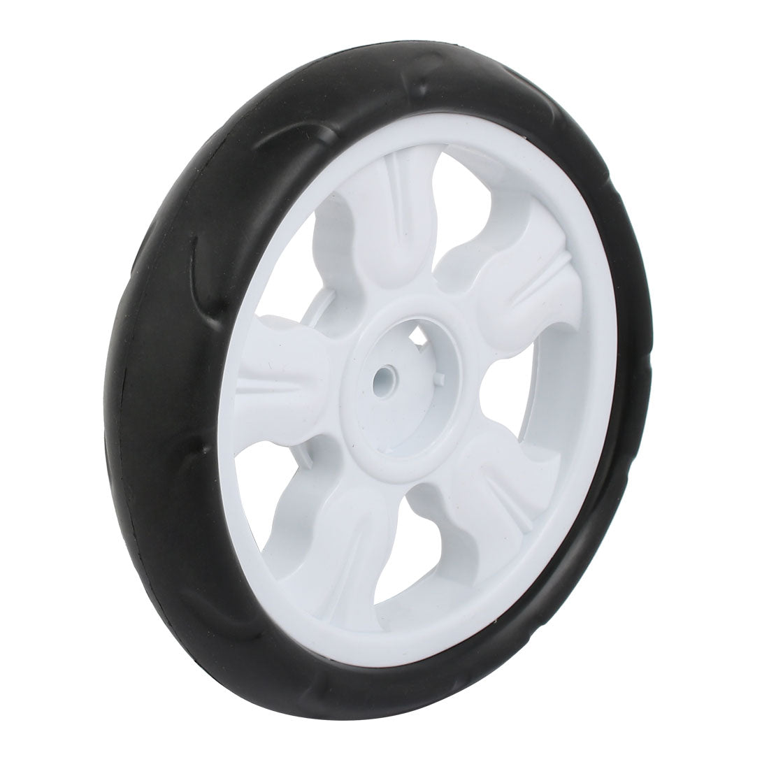 Harfington 185mm Diameter Plastic Single Wheel Pulley Rolling Roller 4pcs