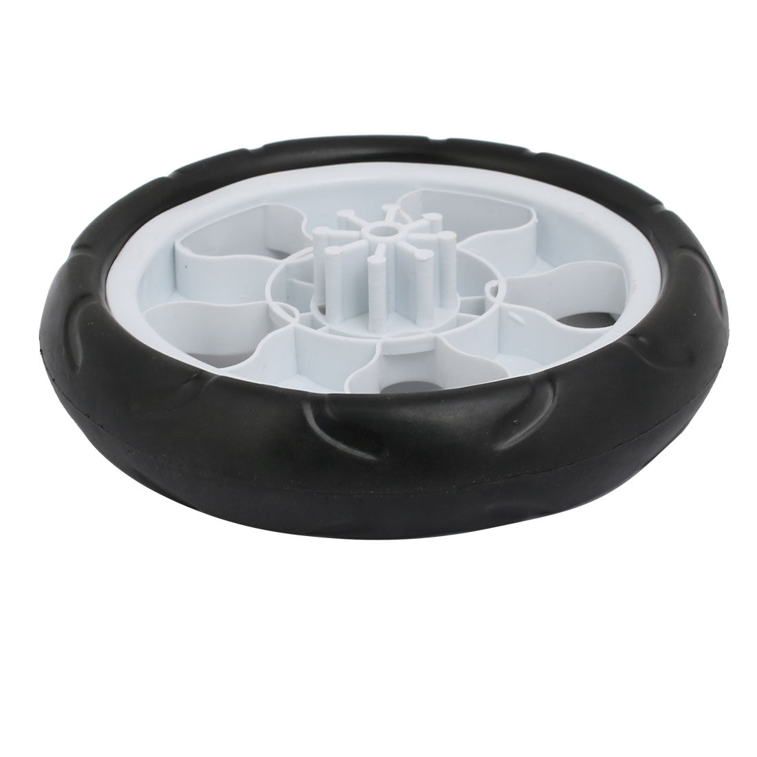 Harfington 185mm Diameter Plastic Single Wheel Pulley Rolling Roller 4pcs