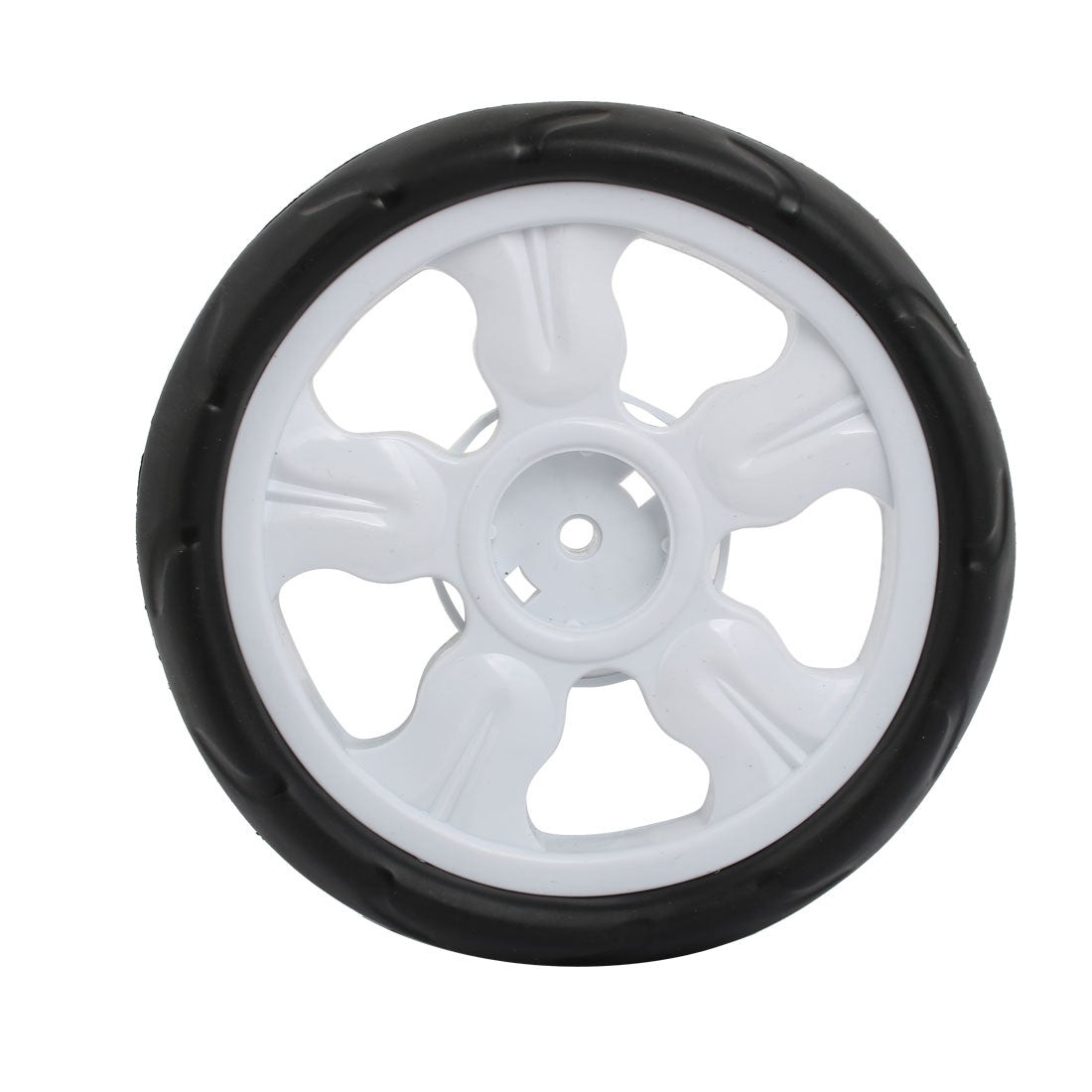 Harfington 185mm Diameter Plastic Single Wheel Pulley Rolling Roller 4pcs