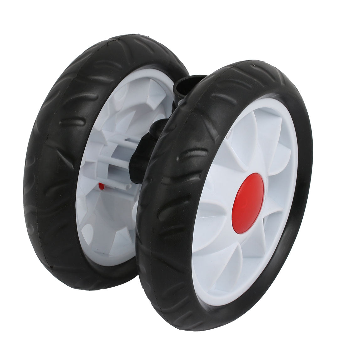 Harfington 170mm Diameter Plastic Double Wheel Swivel Pulley Roller for 25mm Tube