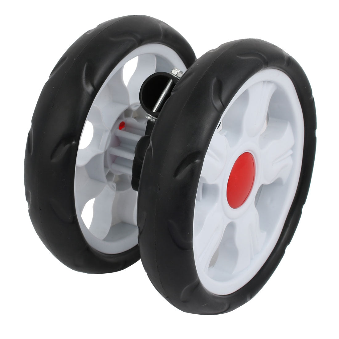 Harfington 195mm Diameter Plastic Double Wheel Swivel Pulley Roller for 25mm Tube