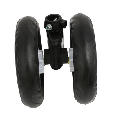 Harfington 140mm Diameter Plastic Double Wheel Swivel Pulley Roller for 19mm Tube