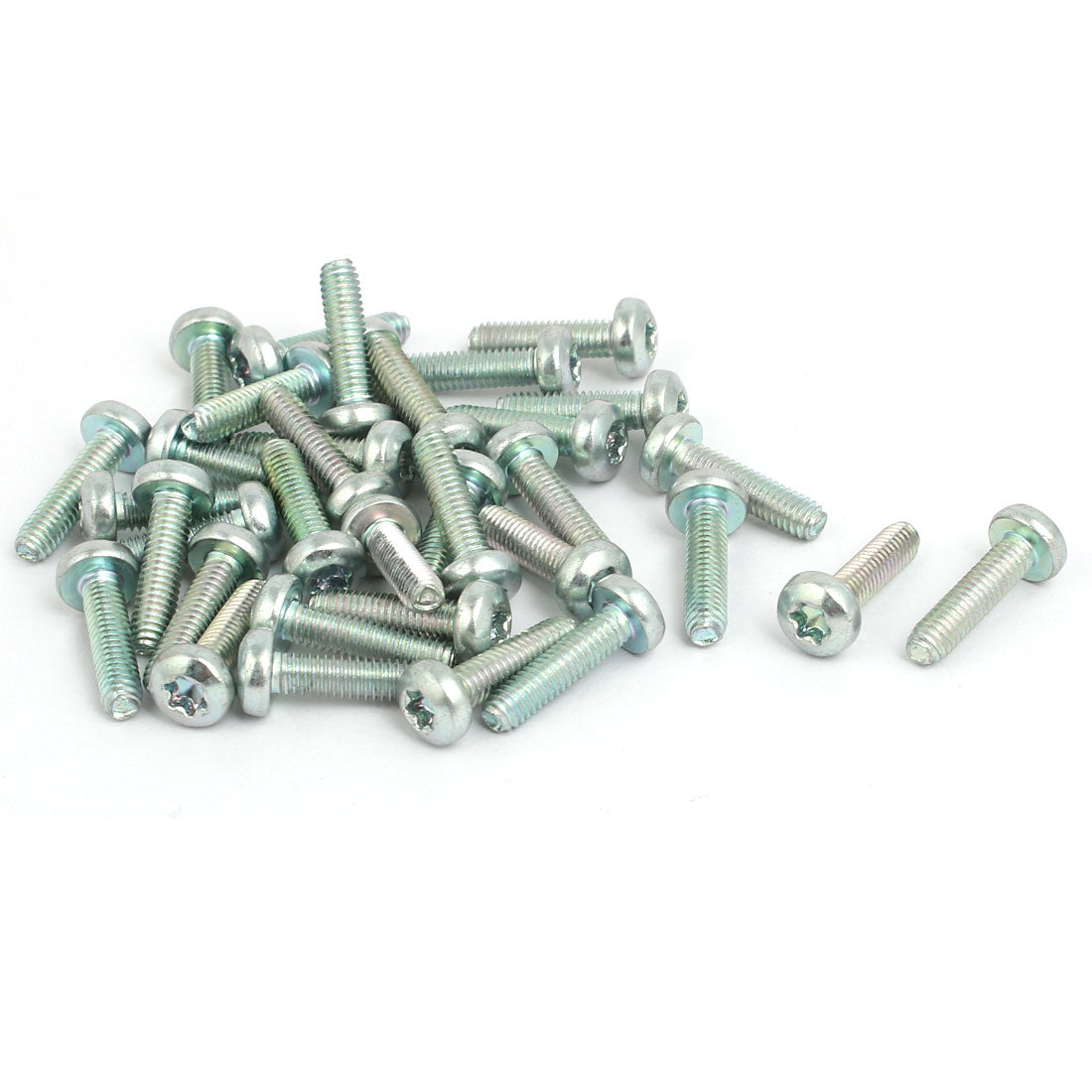 Harfington M4x16mm Pan Head Torx Socket Triangle Thread Screw Bolt Silver Tone 35pcs