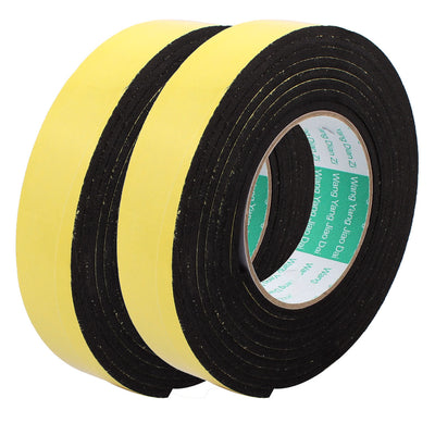 Harfington Thick Width Length Dual Side Shockproof EVA Sponge Tape, Yellow Black, Pack of 2