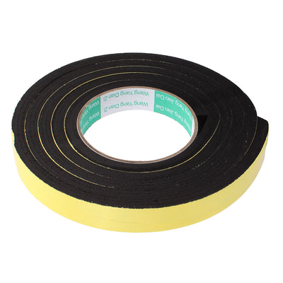 Harfington Thick Width Length Dual Side Shockproof EVA Sponge Tape, Yellow Black, Pack of 5