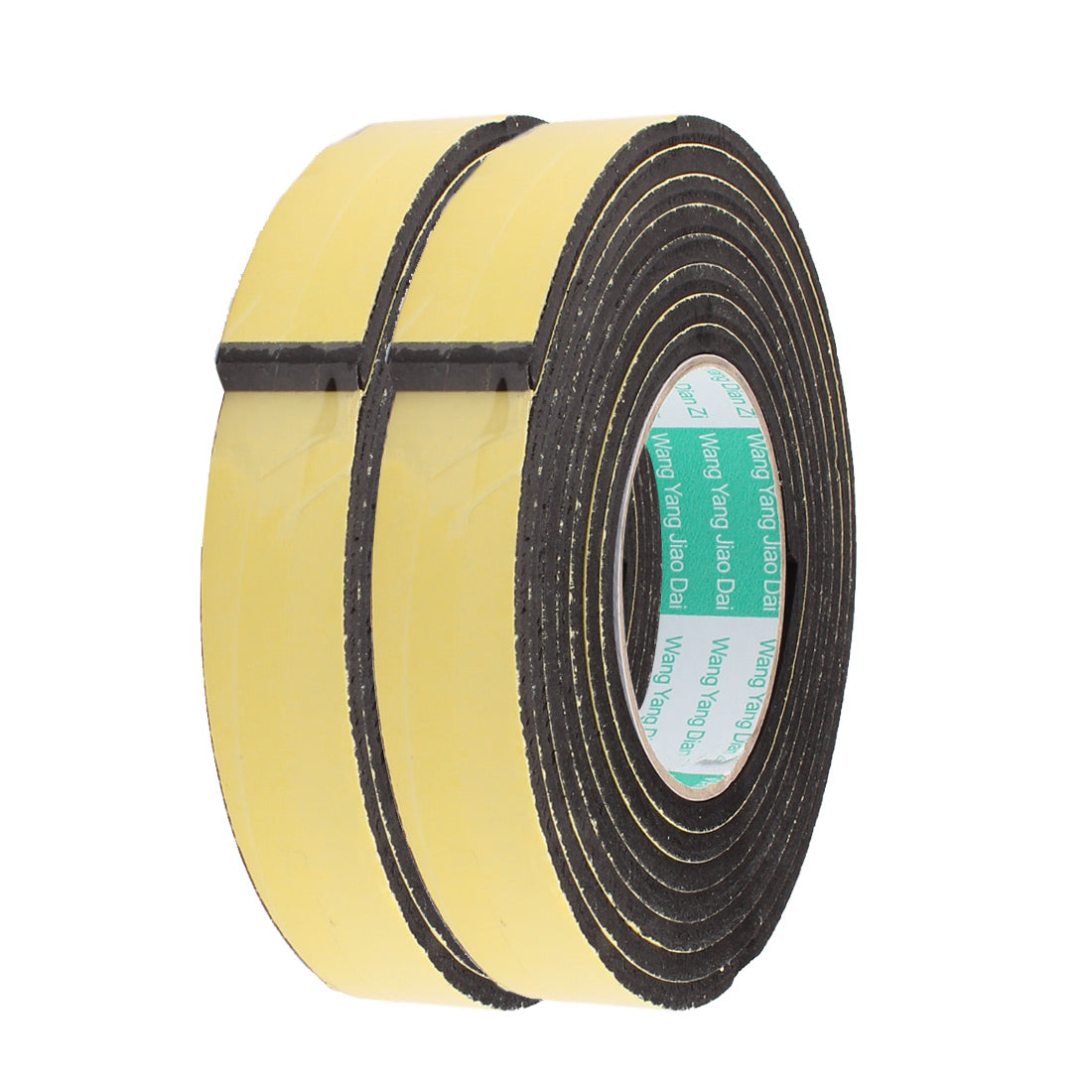Harfington Thick Width Length Dual Side Shockproof EVA Sponge Tape, Yellow Black, Pack of 2