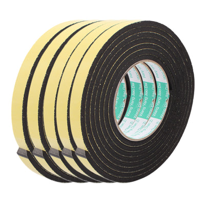 Harfington Thick Width Length Dual Side Shockproof EVA Sponge Tape, Yellow Black, Pack of 5
