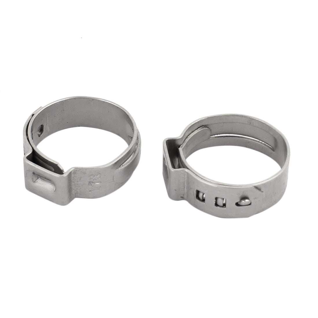 Harfington 14.6mm-17.8mm 304 Stainless Steel Adjustable Tube Hose Clamps Silver Tone 5pcs