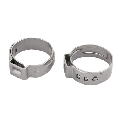 Harfington 14.6mm-17.8mm 304 Stainless Steel Adjustable Tube Hose Clamps Silver Tone 5pcs