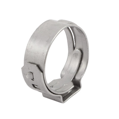 Harfington 14.6mm-17.8mm 304 Stainless Steel Adjustable Tube Hose Clamps Silver Tone 15pcs