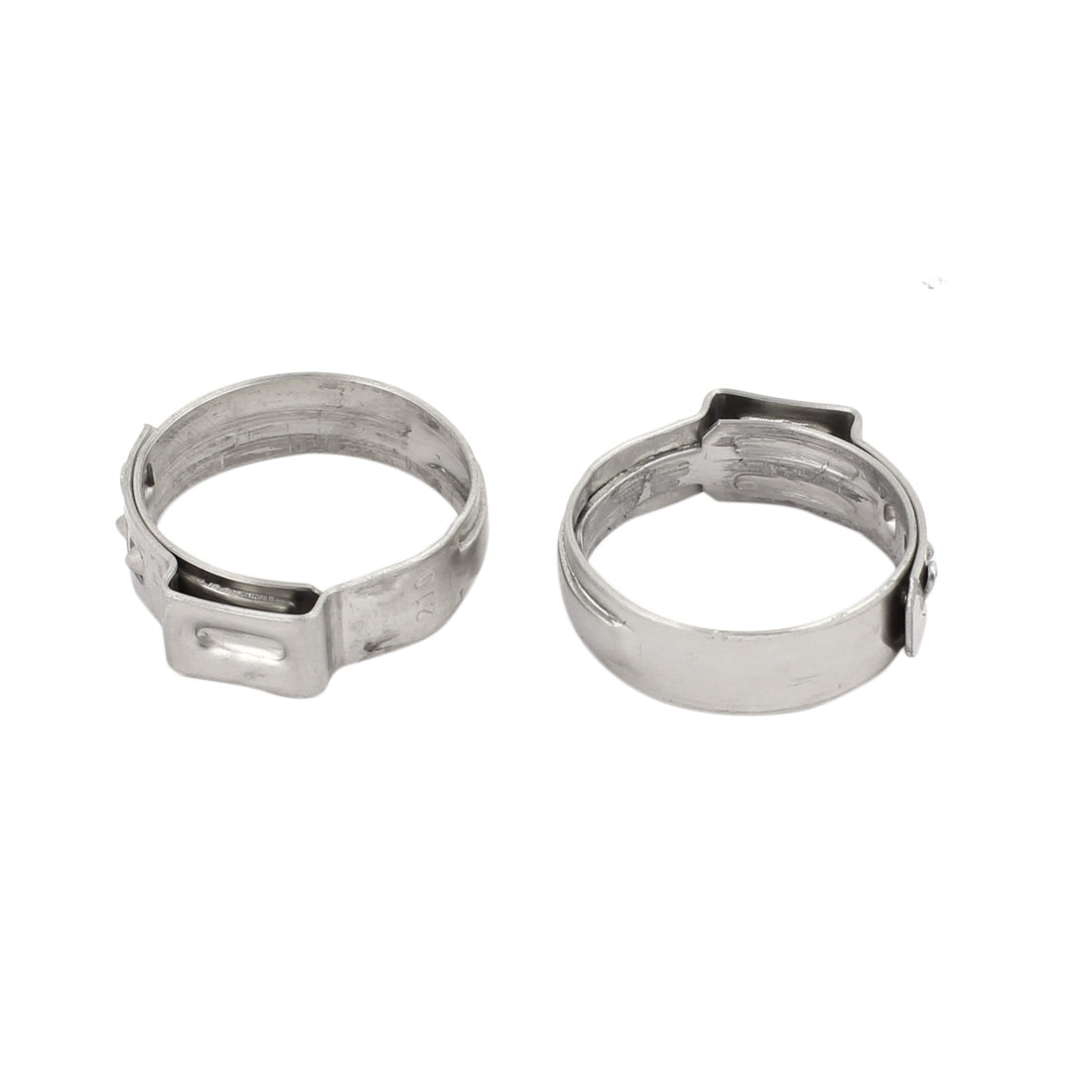 Harfington 17.8mm-21mm 304 Stainless Steel Adjustable Tube Hose Clamps Silver Tone 50pcs