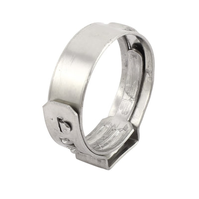 Harfington 17.8mm-21mm 304 Stainless Steel Adjustable Tube Hose Clamps Silver Tone 50pcs