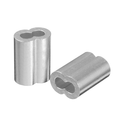 Harfington 0.15 inch (3.8mm) Diameter Wire Rope Aluminum Sleeves Clip Fittings Cable Crimps 100pcs