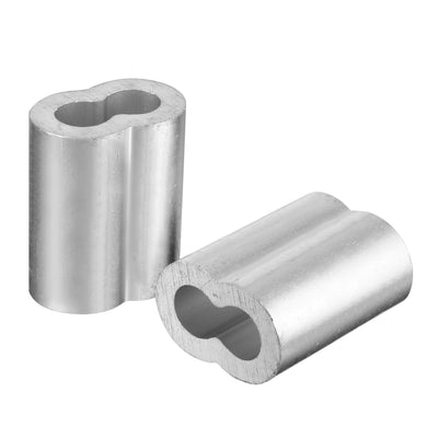 Harfington 0.31 inch (8mm) Diameter Wire Rope Aluminum Sleeves Clip Fittings Cable Crimps 20pcs