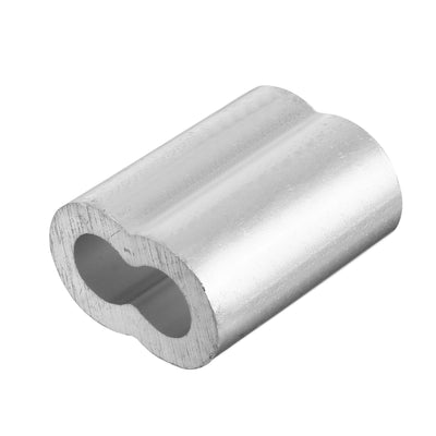 Harfington 0.31 inch (8mm) Diameter Wire Rope Aluminum Sleeves Clip Fittings Cable Crimps 20pcs