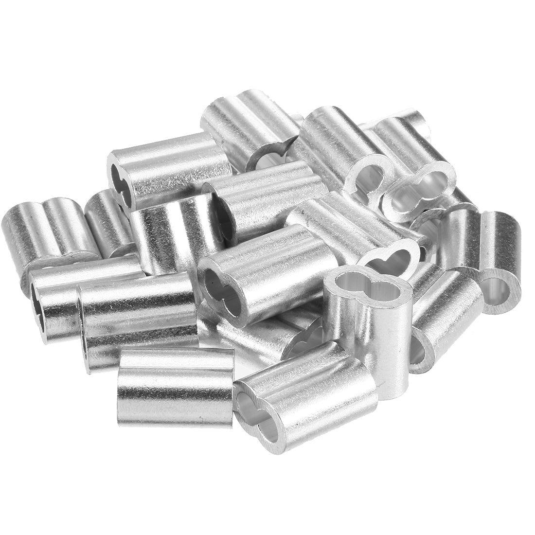 Harfington 0.31 inch (8mm) Diameter Wire Rope Aluminum Sleeves Clip Fittings Cable Crimps 20pcs