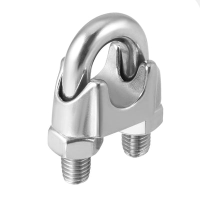 Harfington M12 304 Stainless Steel Saddle Clamp Cable Wire Rope Clip Fastener 5pcs