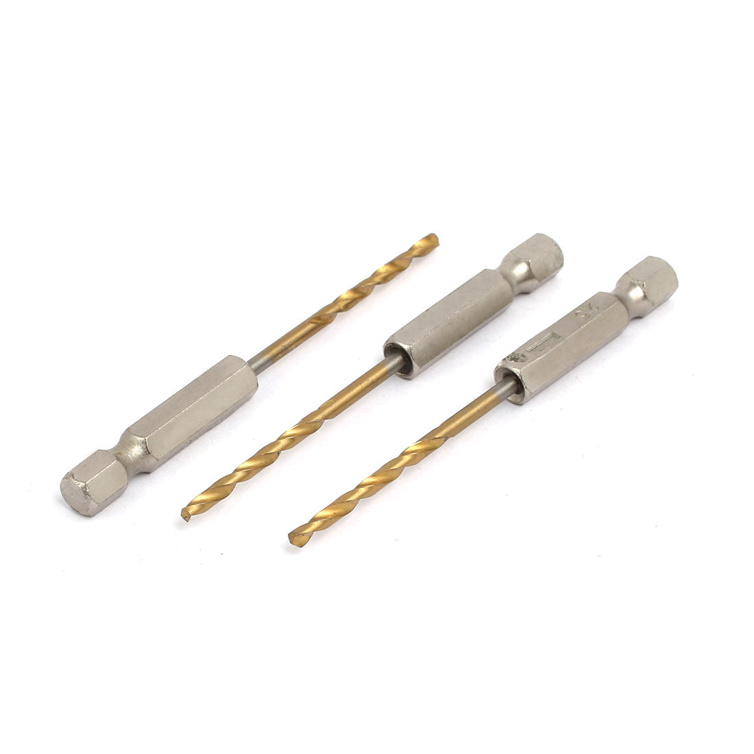 Harfington 2.5mm Drilling Dia 2 Flutes HSS 1/4-inch Hex Shank Twist Drill Bit 3pcs