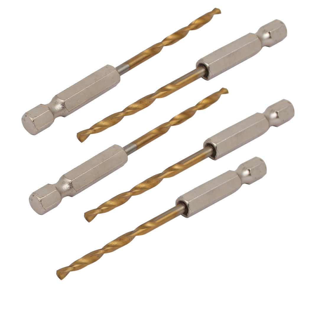 Harfington 5pcs 3mm Drilling Dia 1/4-inch Hex Shank 80mm Length HSS Twist Drill Bit