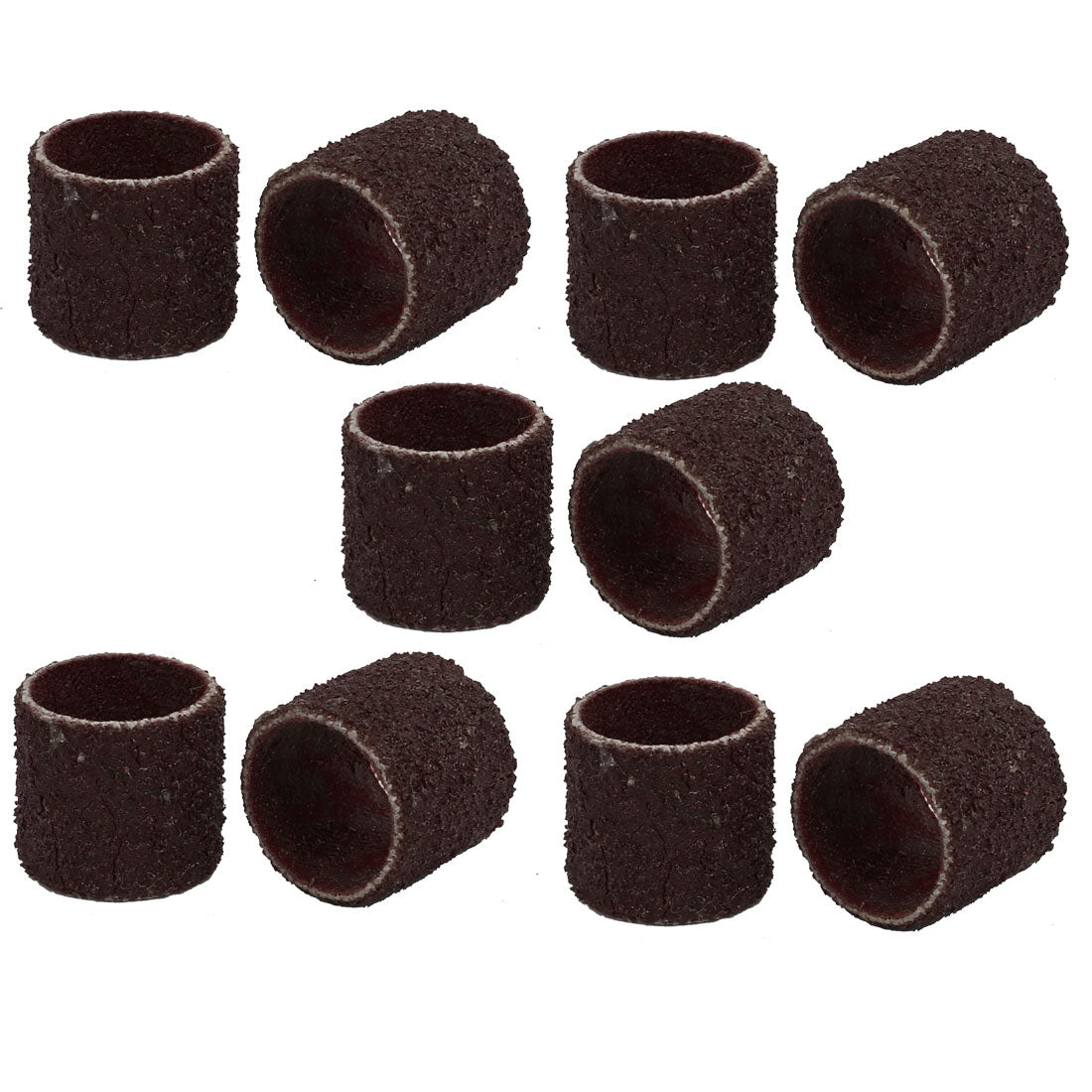 Harfington 13mm x 15mm x 14mm Abrasive Sanding Sleeves Sandpaper Dark Brown 10pcs