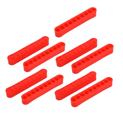 Harfington 83mm Length 7mm Dia 10 Holes Plastic Screwdriver Bit Holder Red 9pcs